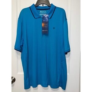 Beretta Competition Mens Blue Short Sleeve Polo Shirt 3XL UV Protection NWT